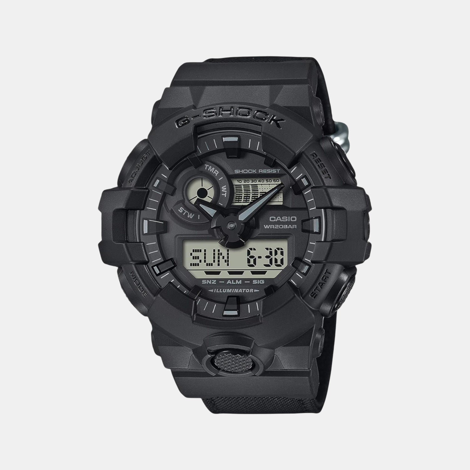 G-Shock Men Quartz Black Dial Analog-Digital Fabric Watch G1525
