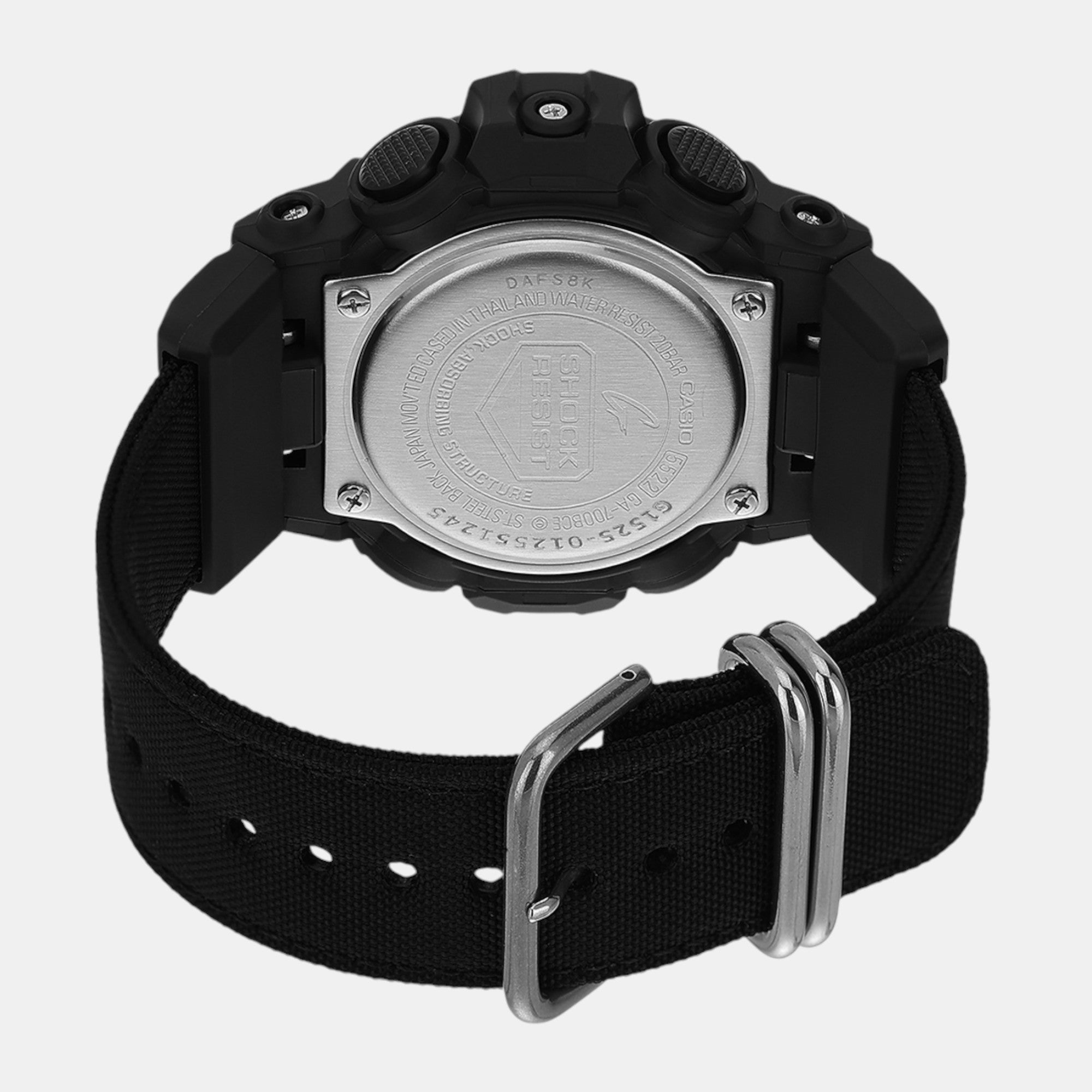 G-Shock Men Quartz Black Dial Analog-Digital Fabric Watch G1525