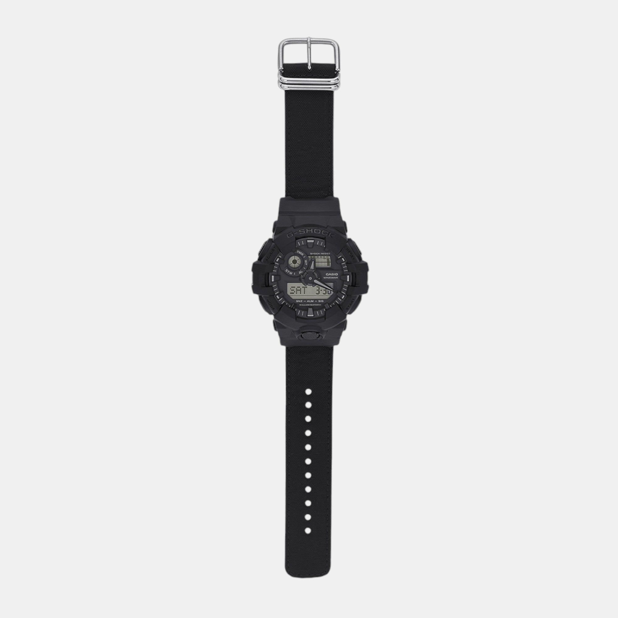 G-Shock Men Quartz Black Dial Analog-Digital Fabric Watch G1525