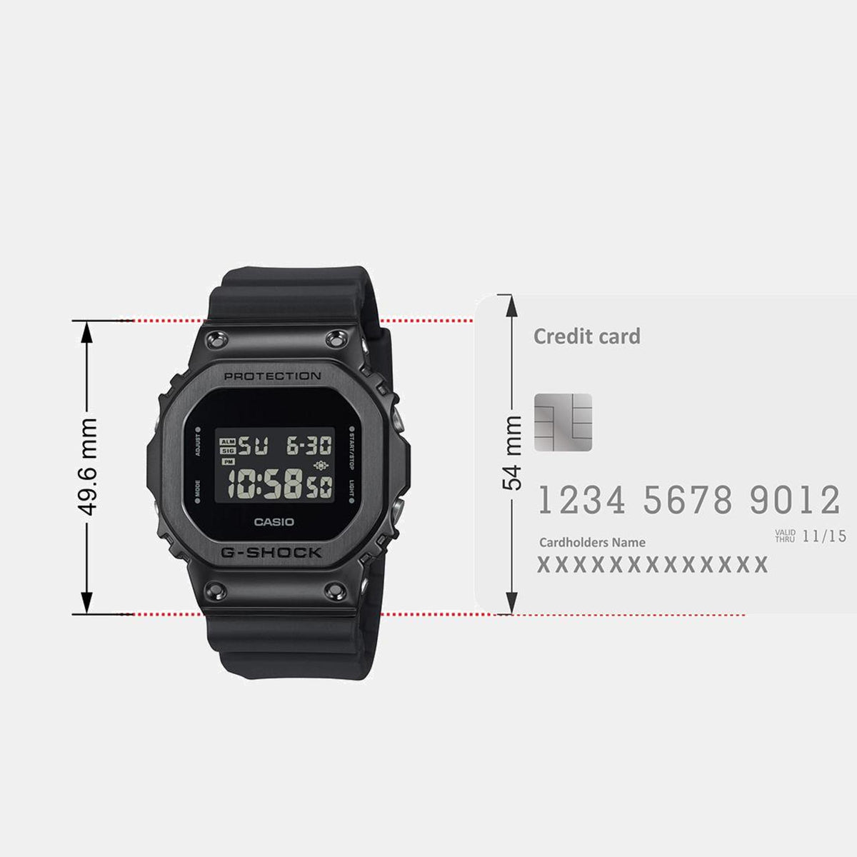 G-Shock Men Quartz Black Dial Digital Resin Watch G1527