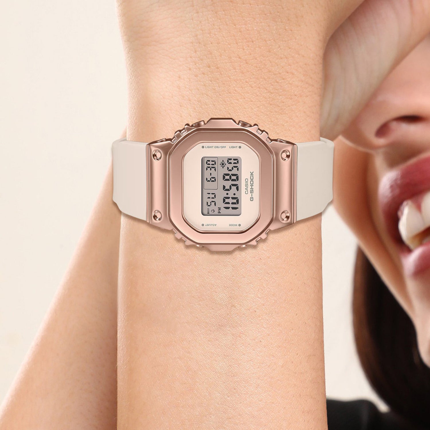 G-Shock Women Quartz Pink Dial Digital Resin Watch G1536