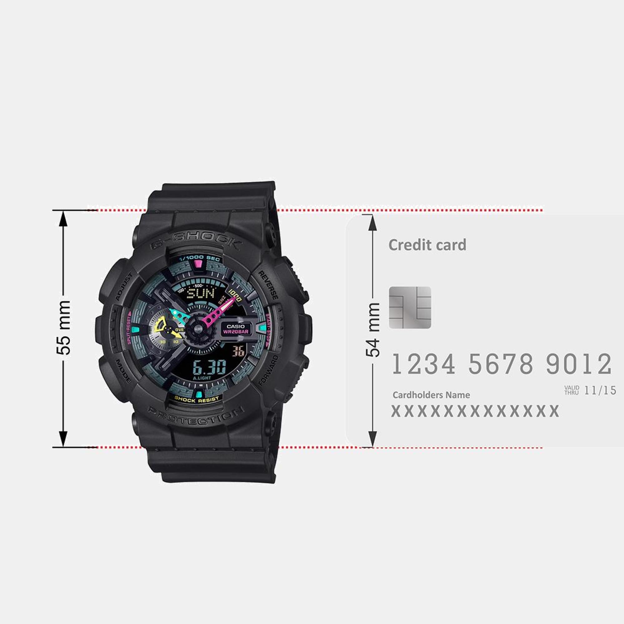 G-Shock Men Quartz Black Dial Analog-Digital Resin Watch G1550