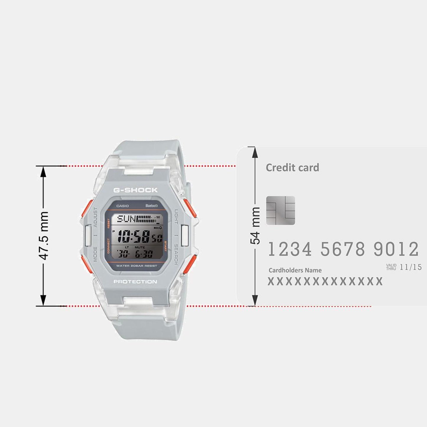 G-Shock Men Quartz Grey Dial Digital Resin Watch G1556