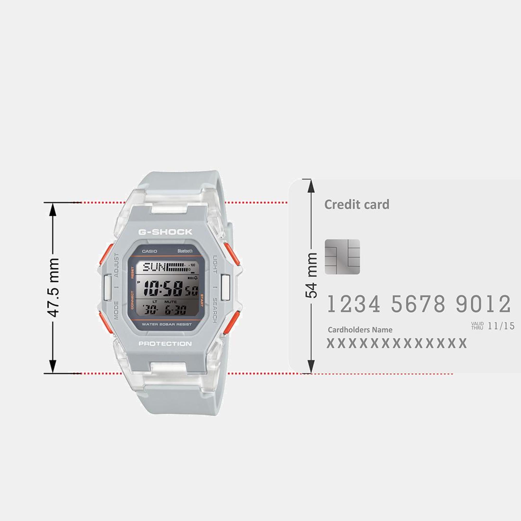 G-Shock Men Quartz Grey Dial Digital Resin Watch G1556