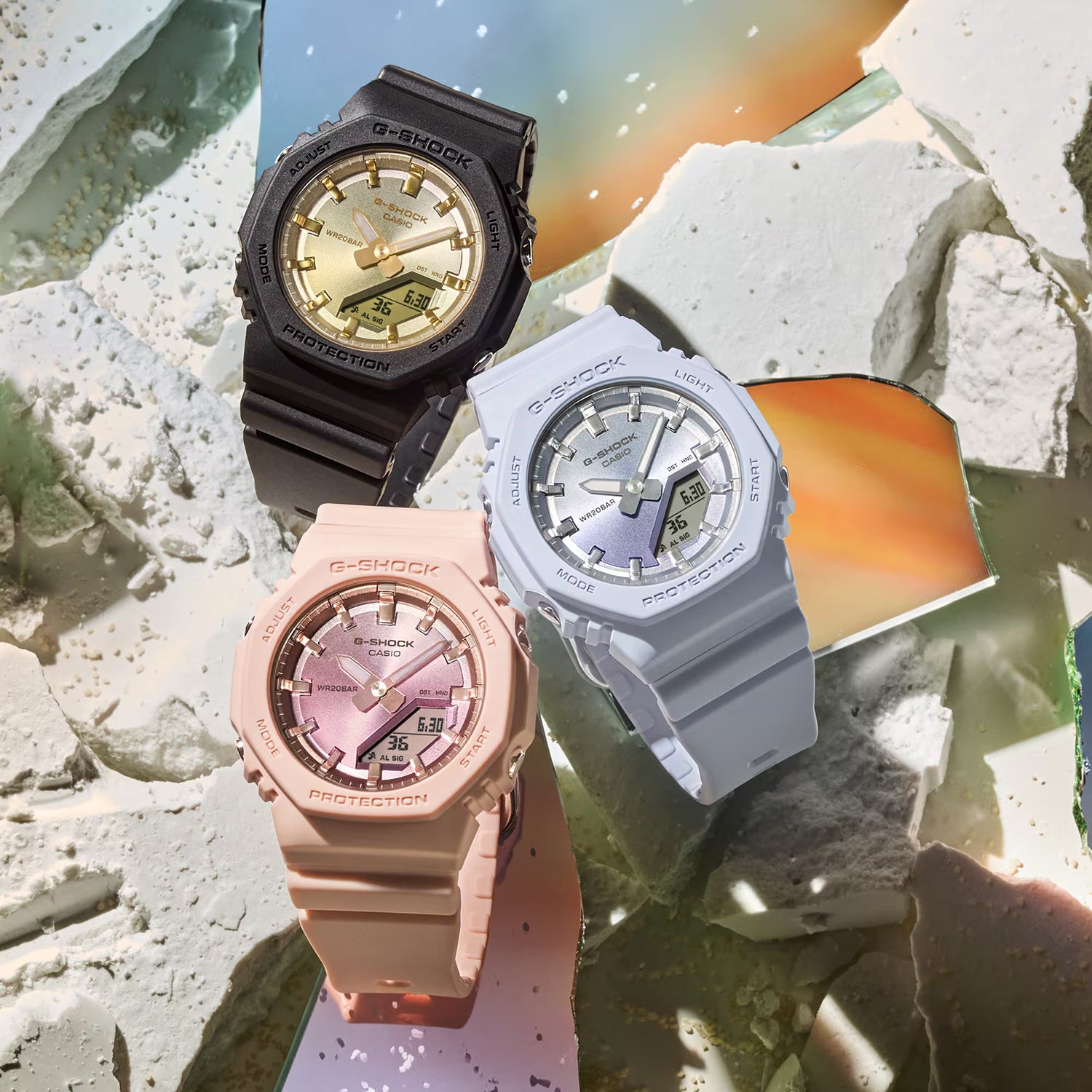 G-Shock Women Quartz Gold Dial Analog-Digital Resin Watch G1557