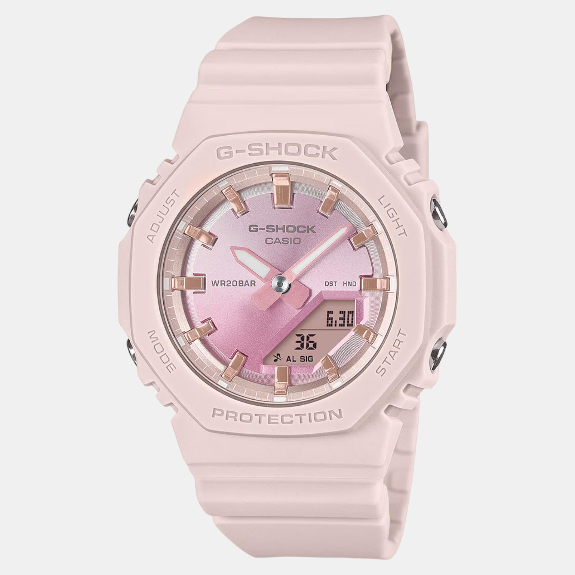 G-Shock Women Quartz Pink Dial Analog-Digital Resin Watch G1559