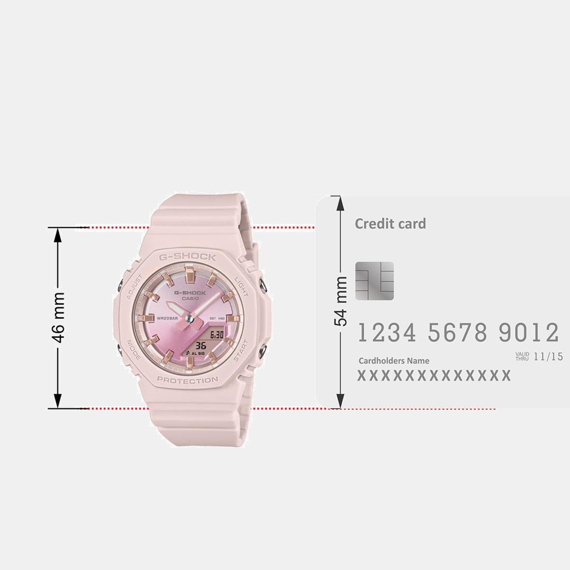 G-Shock Women Quartz Pink Dial Analog-Digital Resin Watch G1559