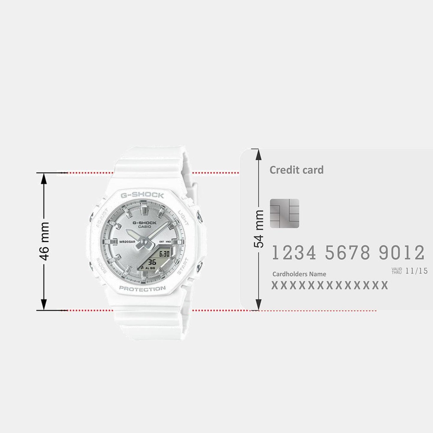 G-Shock Women Quartz White Dial Analog-Digital Resin Watch G1560