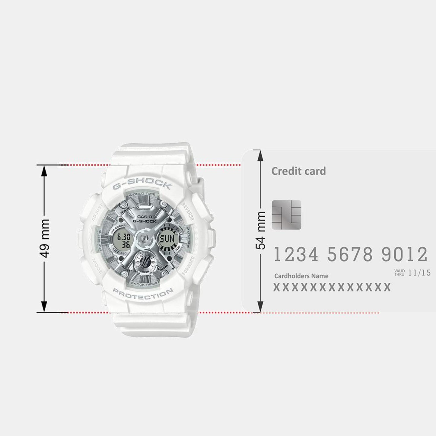 G-Shock Women Quartz White Dial Analog-Digital Resin Watch G1561