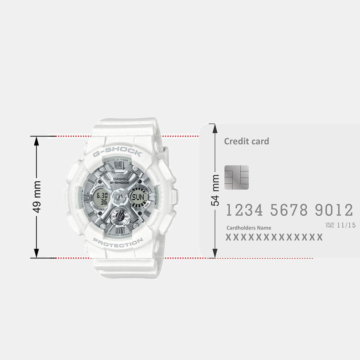 G-Shock Women Quartz White Dial Analog-Digital Resin Watch G1561
