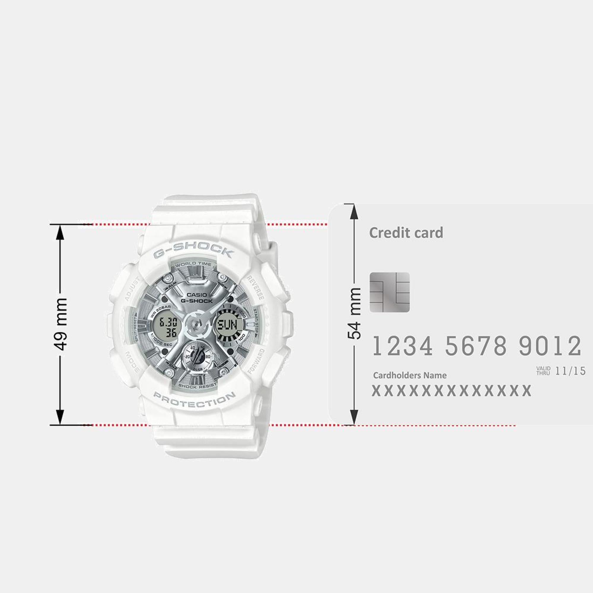 G-Shock Women Quartz White Dial Analog-Digital Resin Watch G1561