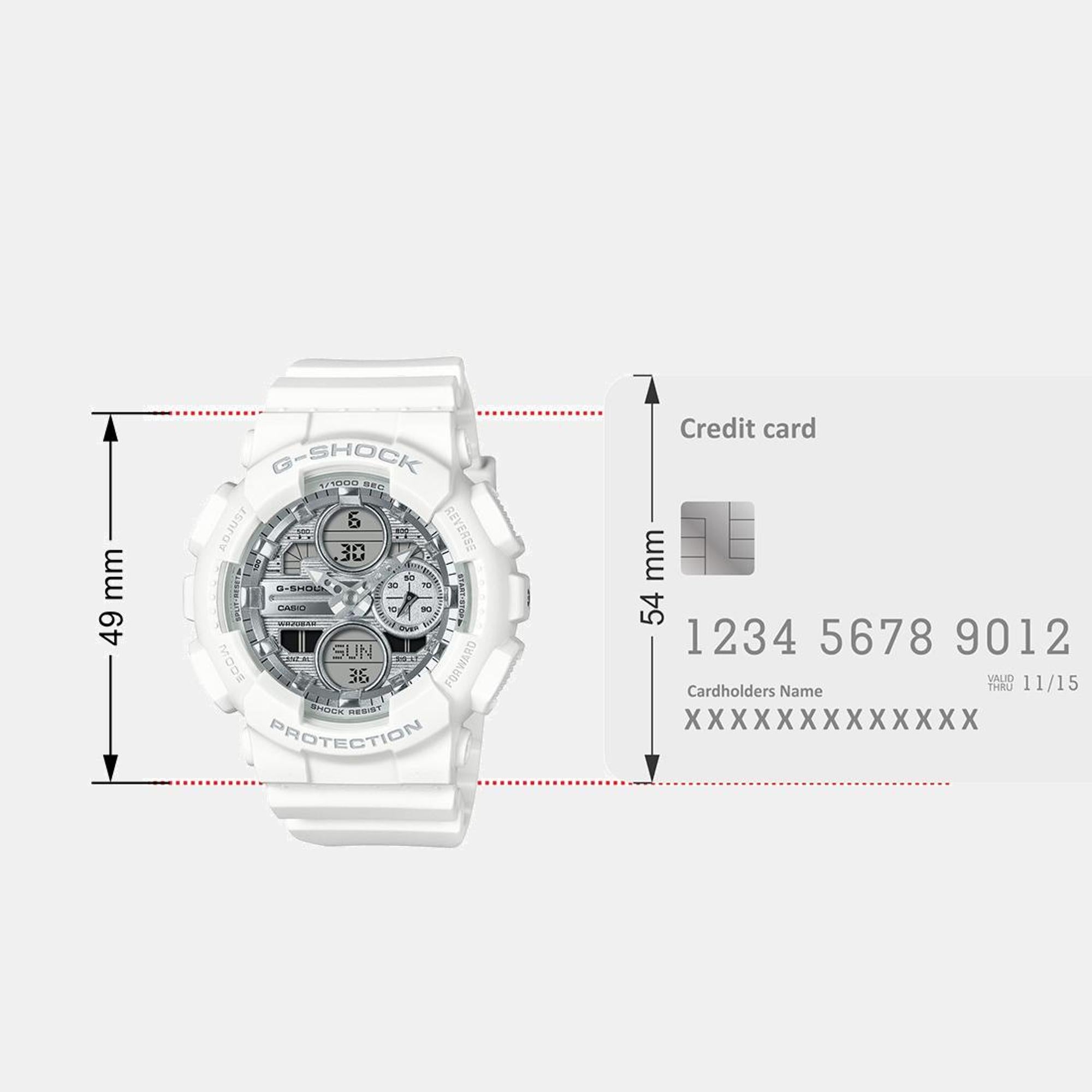 G-Shock Women Quartz White Dial Analog-Digital Resin Watch G1562