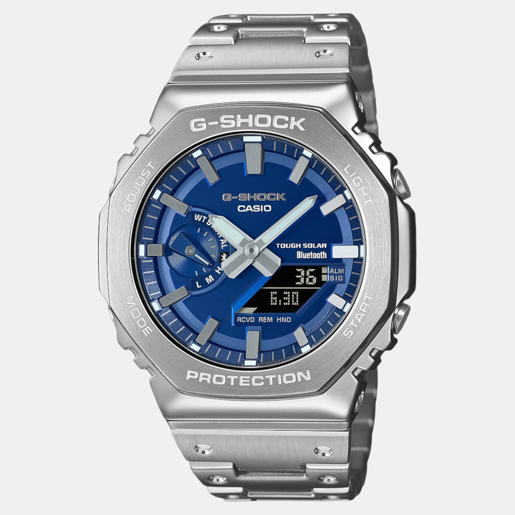 G-Shock Men Quartz Blue Dial Analog-Digital Stainless Steel Watch G1563