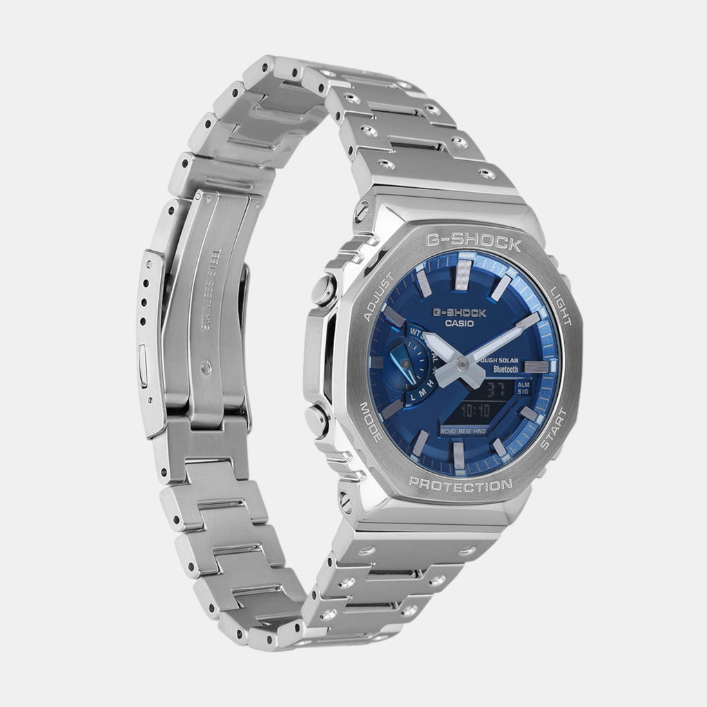 G-Shock Men Quartz Blue Dial Analog-Digital Stainless Steel Watch G1563