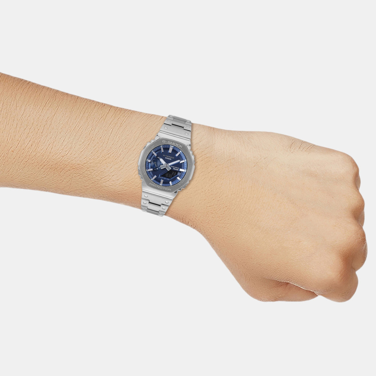 G-Shock Men Solar Blue Dial Analog-Digital Stainless Steel Watch G1563