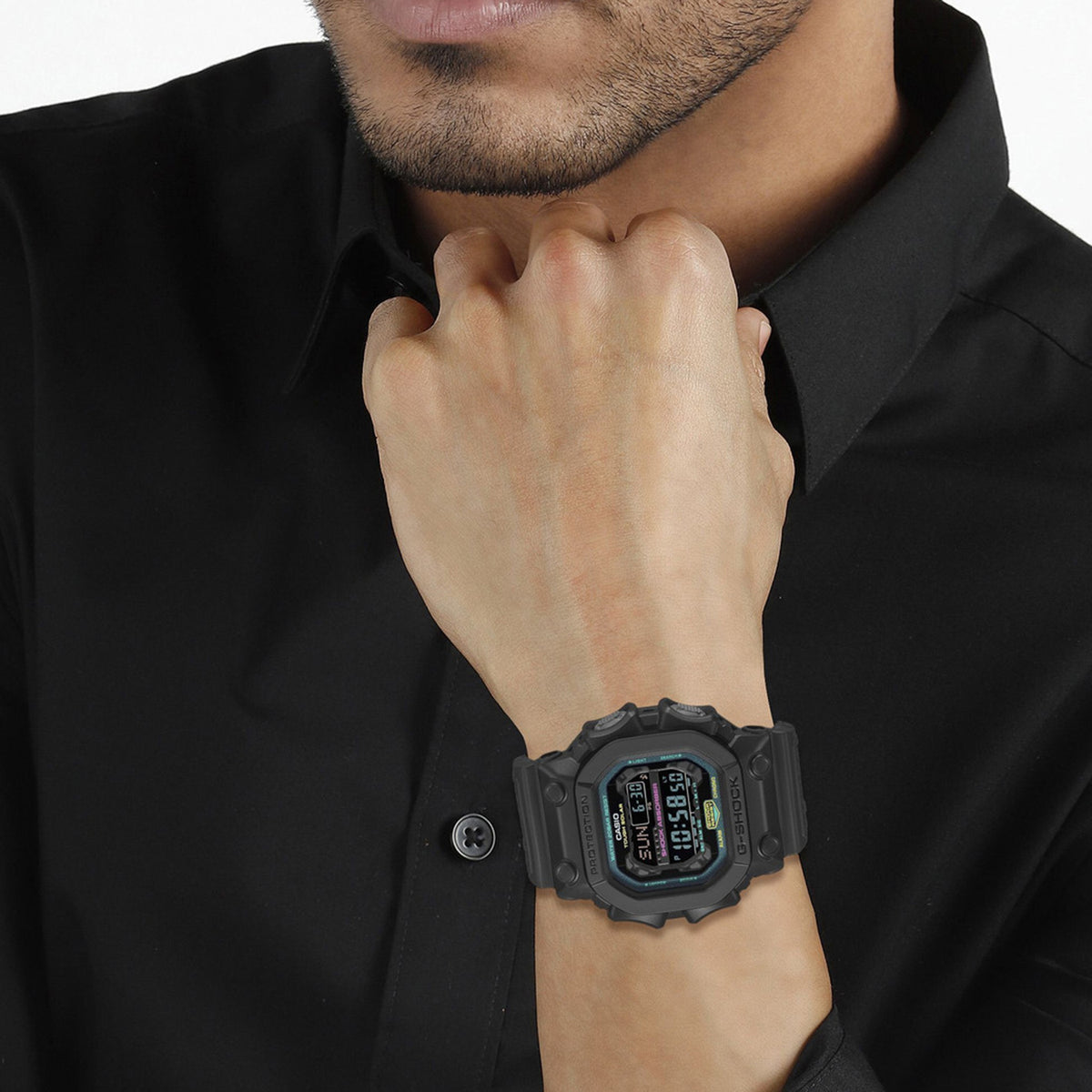 G-Shock Men Solar Black Dial Digital Resin Watch G1565