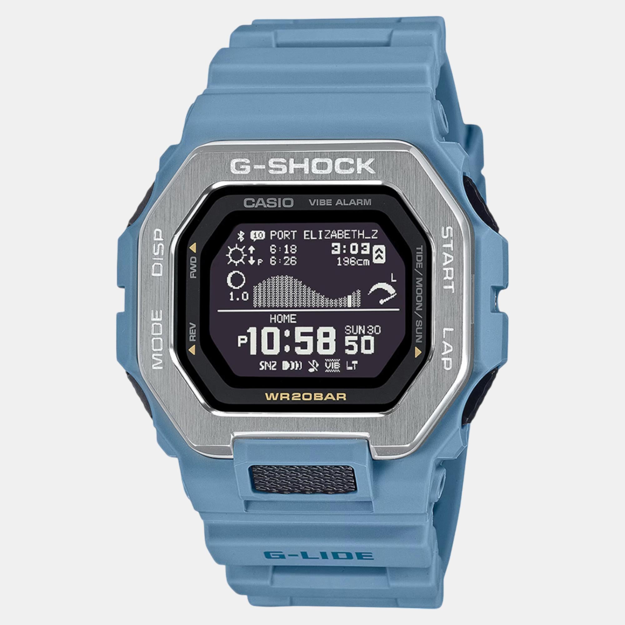 G-Shock Men Quartz Cyan Dial Digital Resin Watch G1566