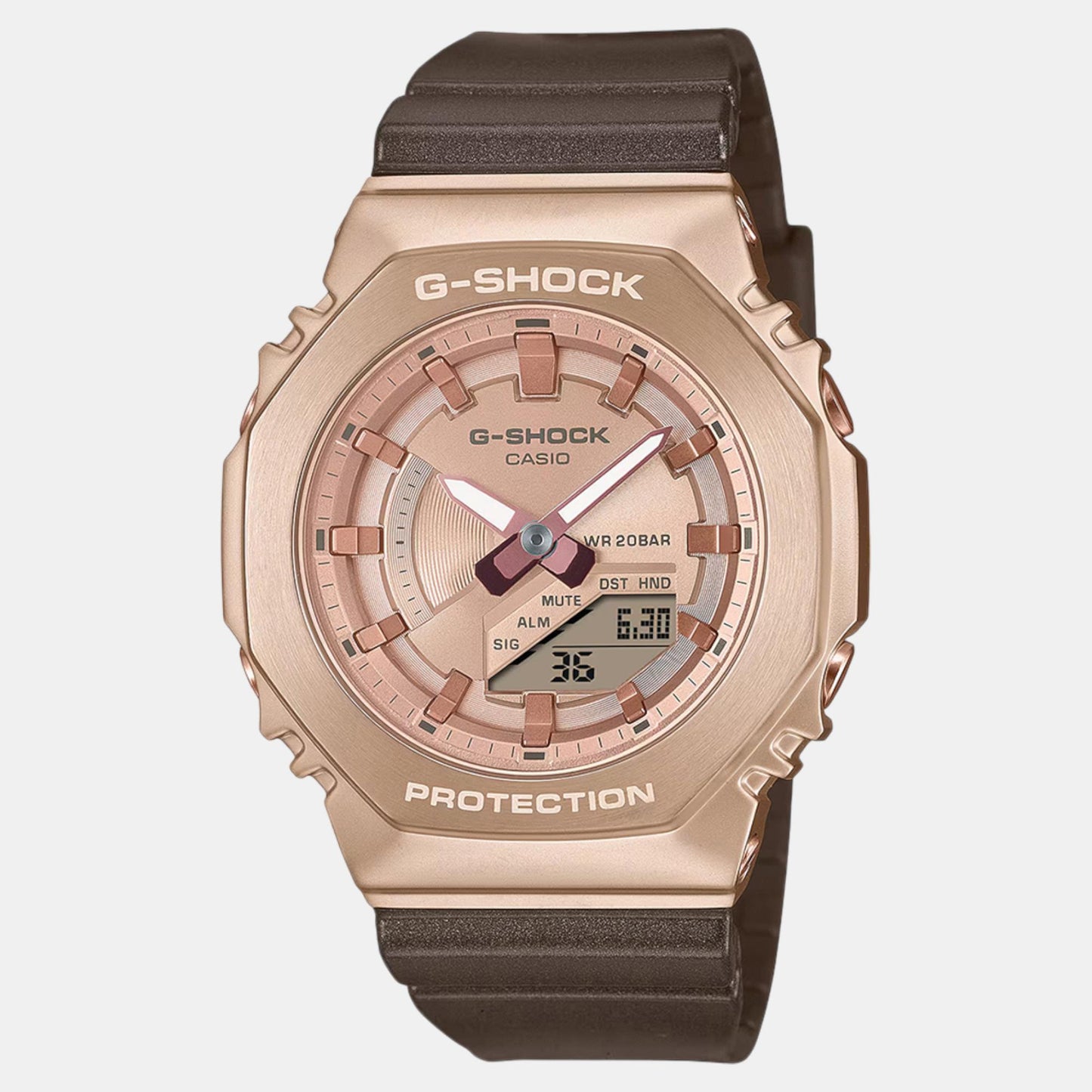 G-Shock Women Quartz Rose Gold Dial Analog-Digital Resin Watch G1574