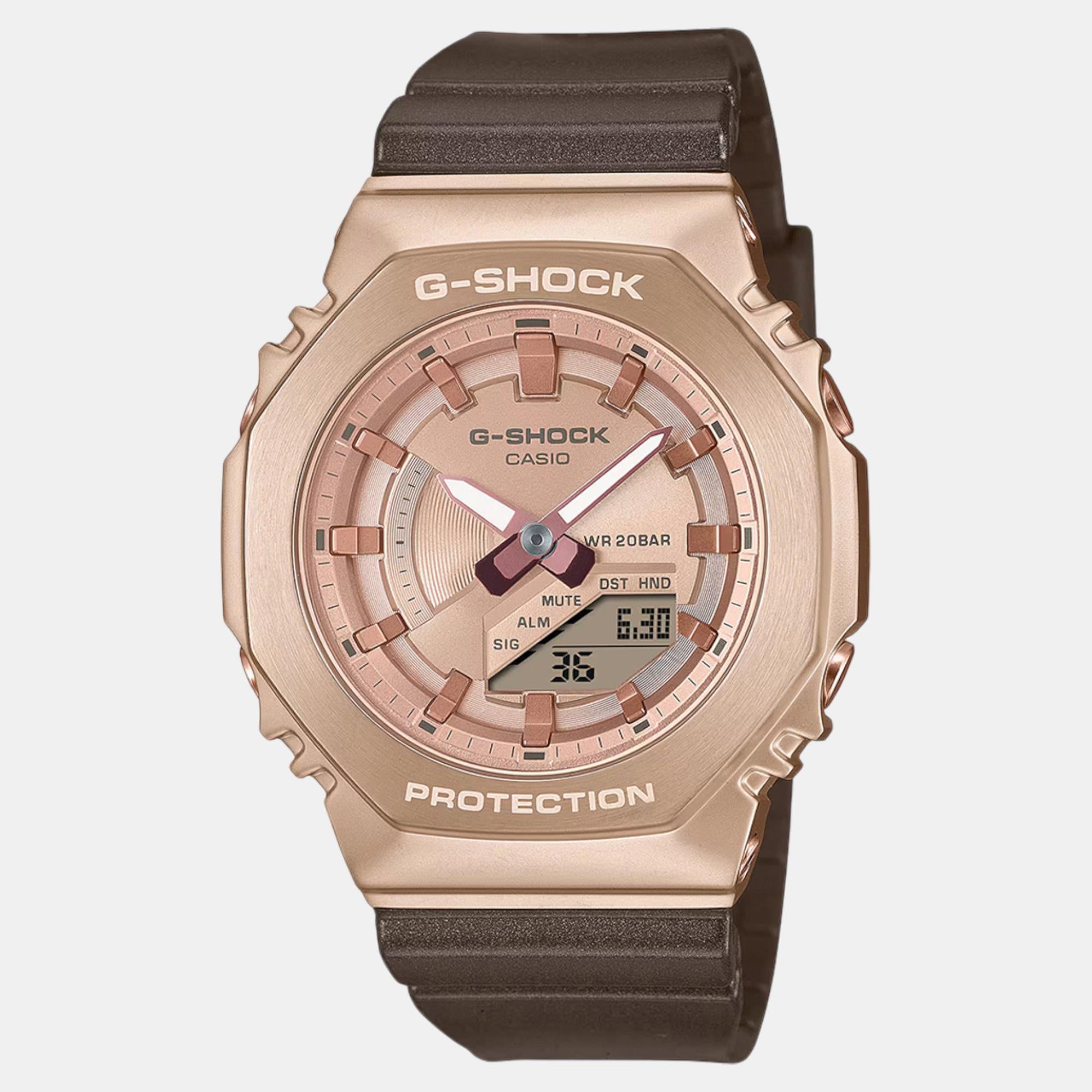 G-Shock Women Quartz Rose Gold Dial Analog-Digital Resin Watch G1574