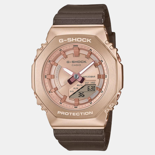 G-Shock Women Quartz Rose Gold Dial Analog-Digital Resin Watch G1574
