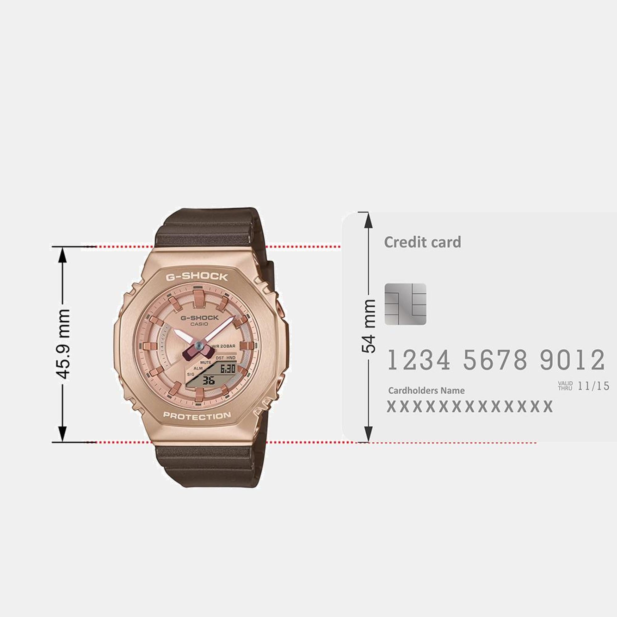 G-Shock Women Quartz Rose Gold Dial Analog-Digital Resin Watch G1574