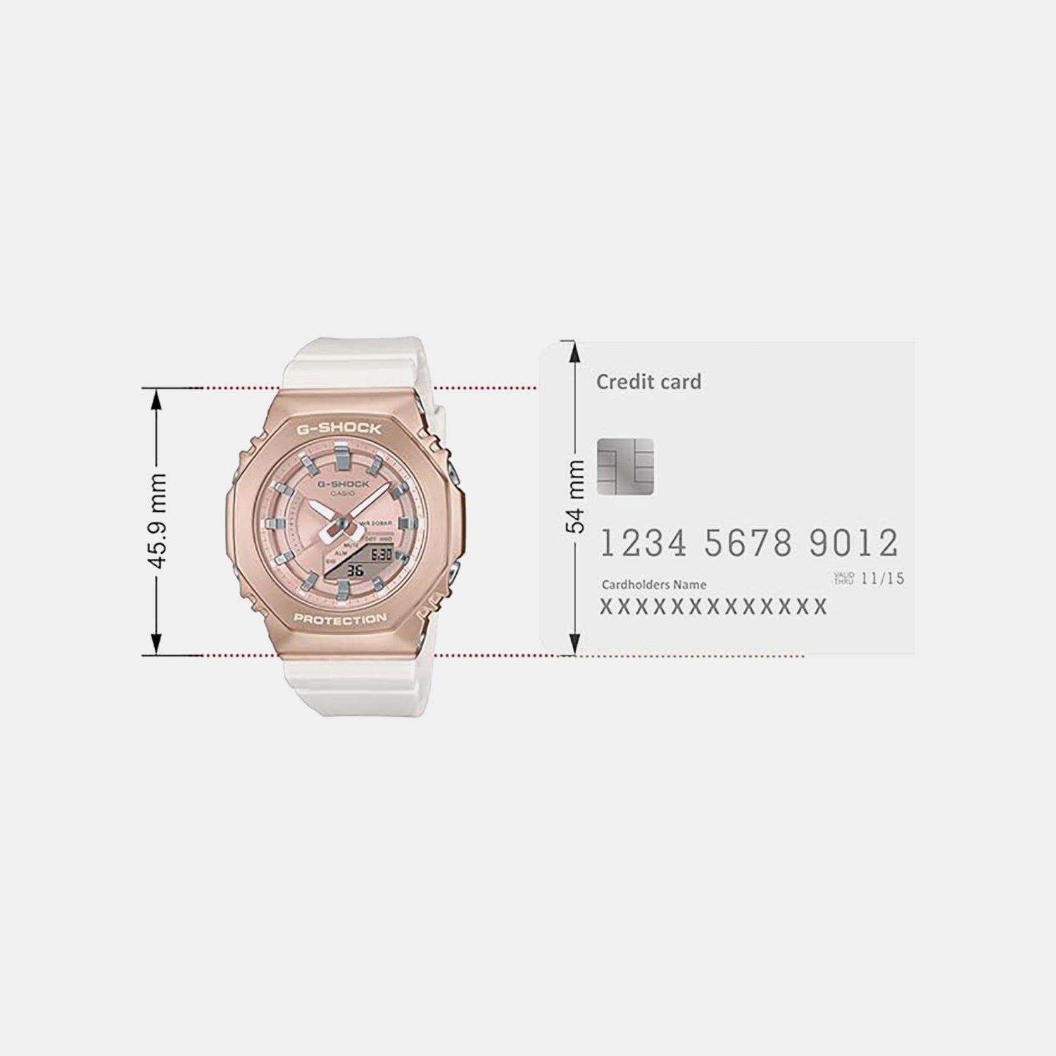 G-Shock Women Quartz Rose Gold Dial Analog-Digital Resin Watch G1575