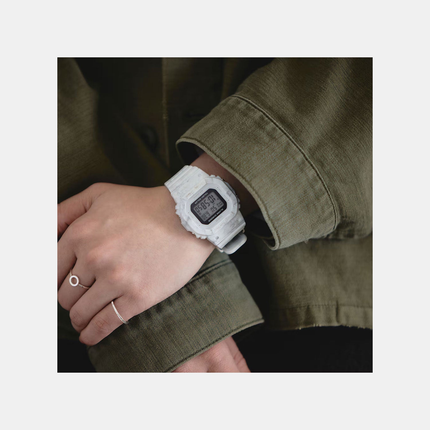 G-Shock Women Quartz White Dial Digital Resin Watch GMS-S5600RT-7DR G1577