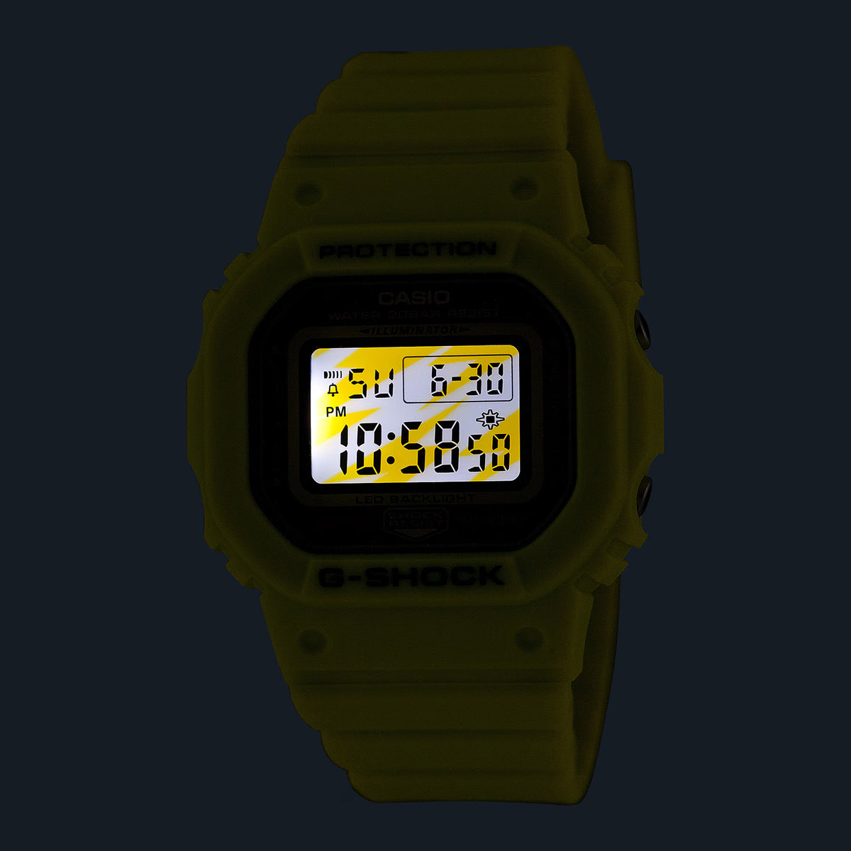 G-Shock Women Quartz Green Dial Digital Resin Watch G1584