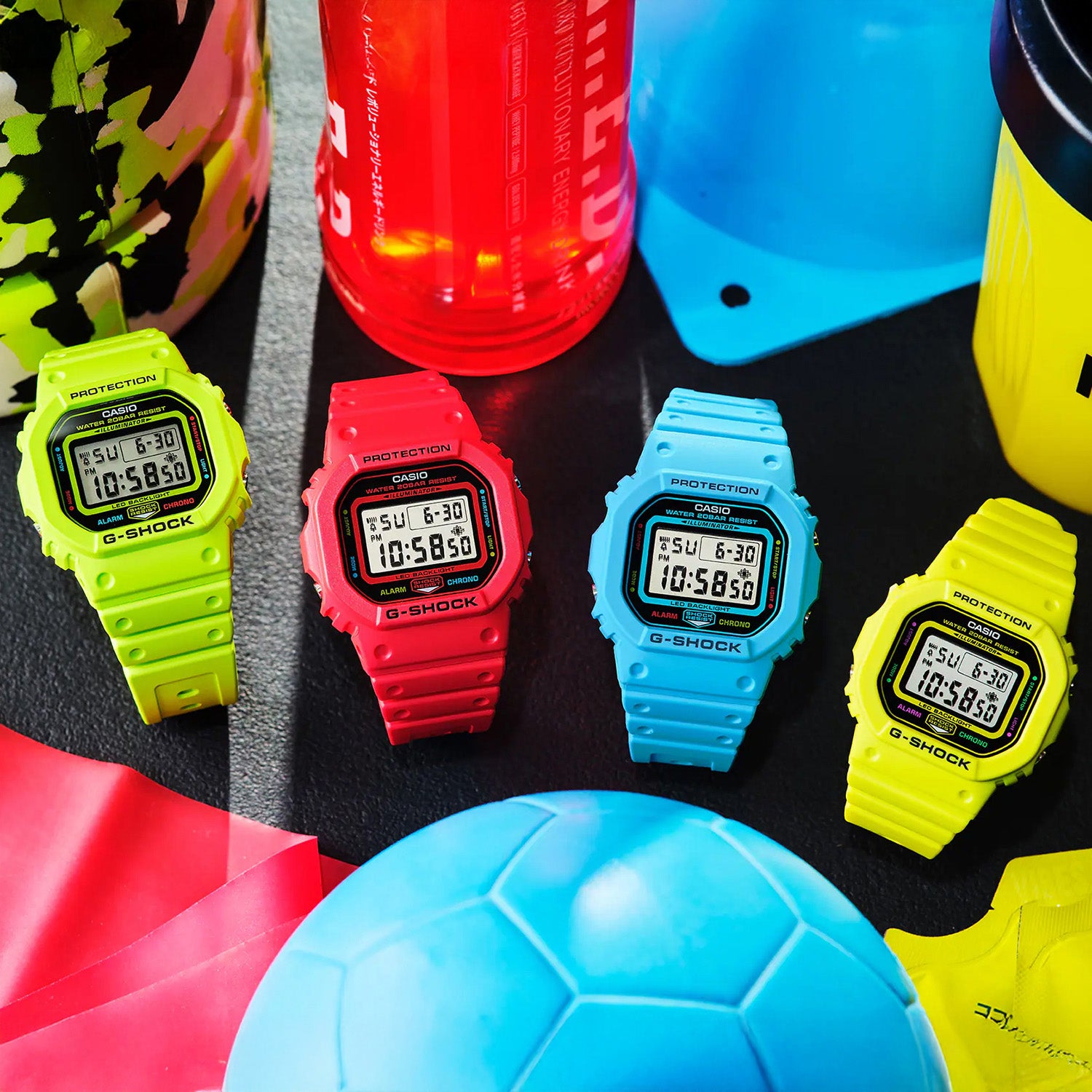 G-Shock Women Quartz Green Dial Digital Resin Watch G1584