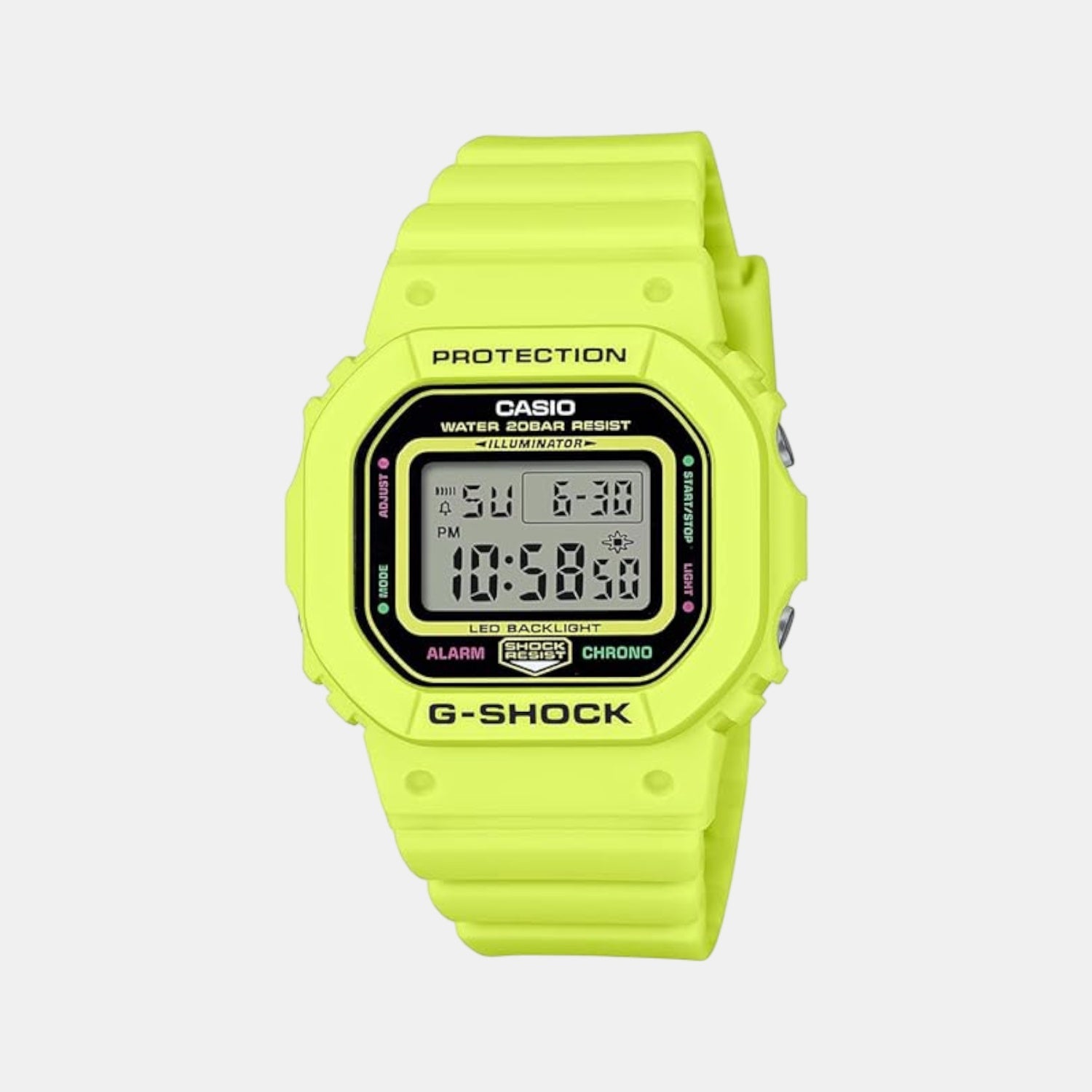 G-Shock Women Quartz Green Dial Digital Resin Watch G1584