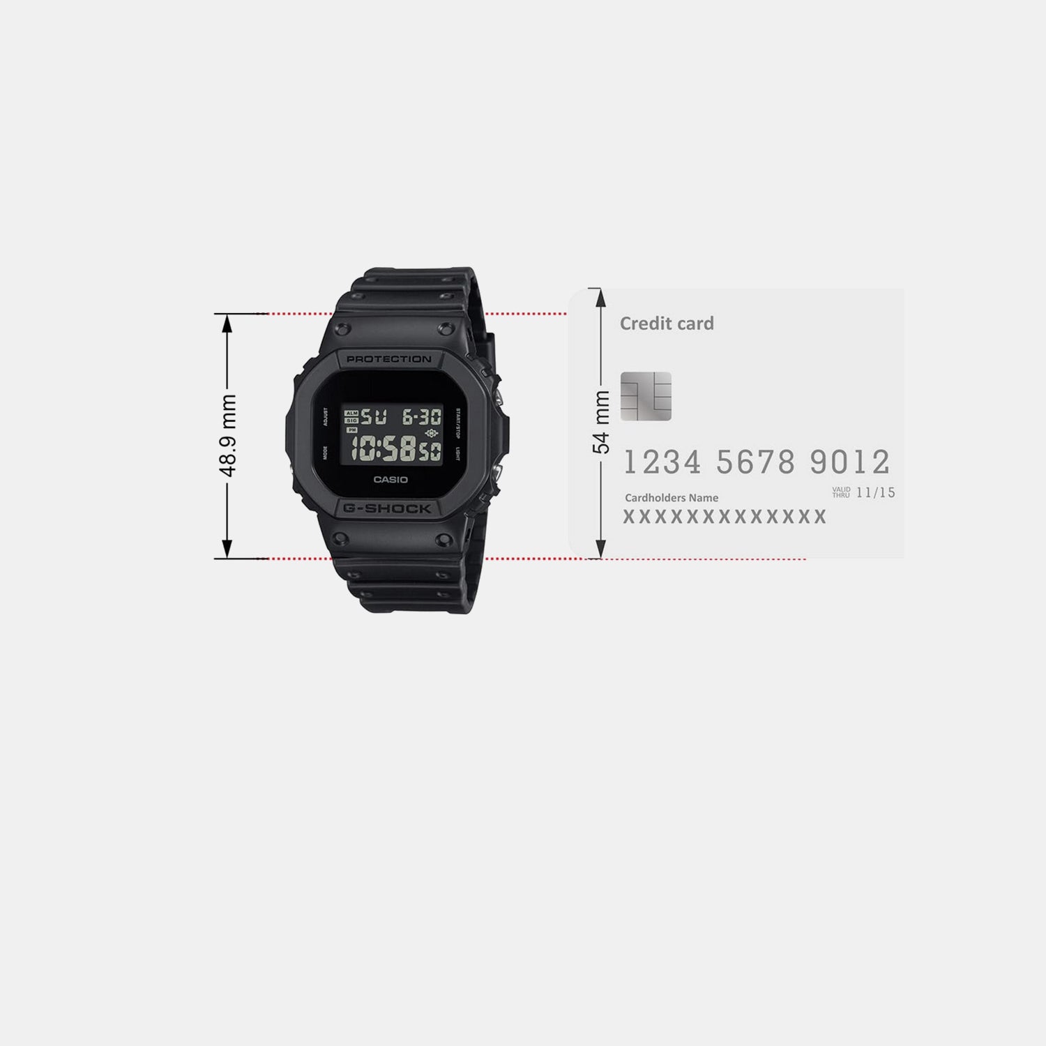 G-Shock Men Quartz Black  Dial Digital Resin Watch G1590
