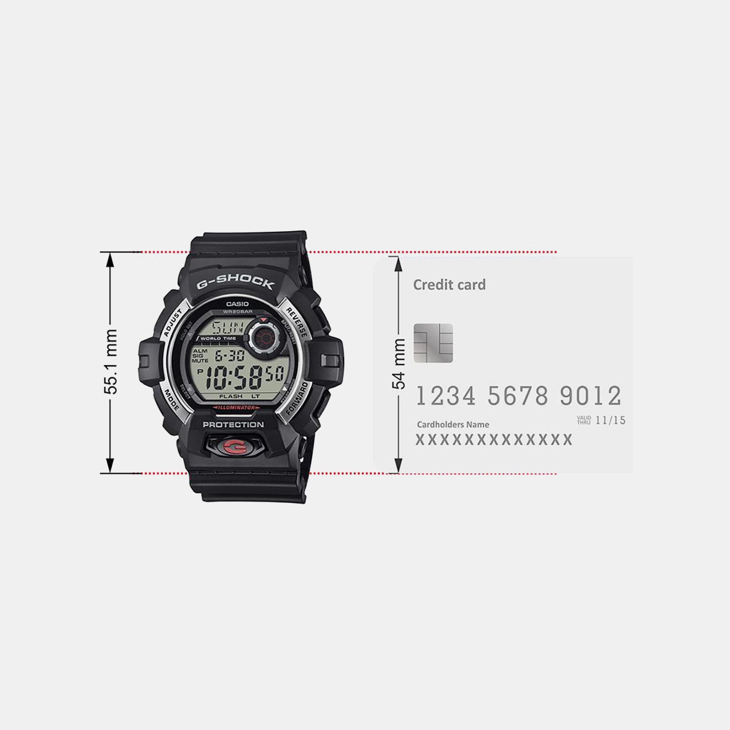 G-Shock Men Quartz Black  Dial Digital Resin Watch G1597