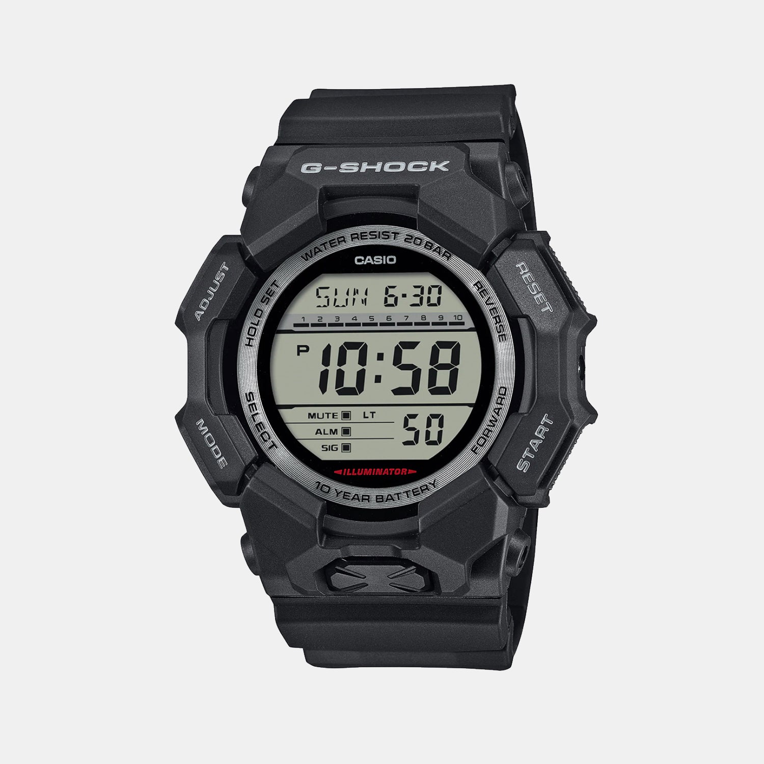 G-Shock Men Quartz Black Dial Digital Resin Watch G1604