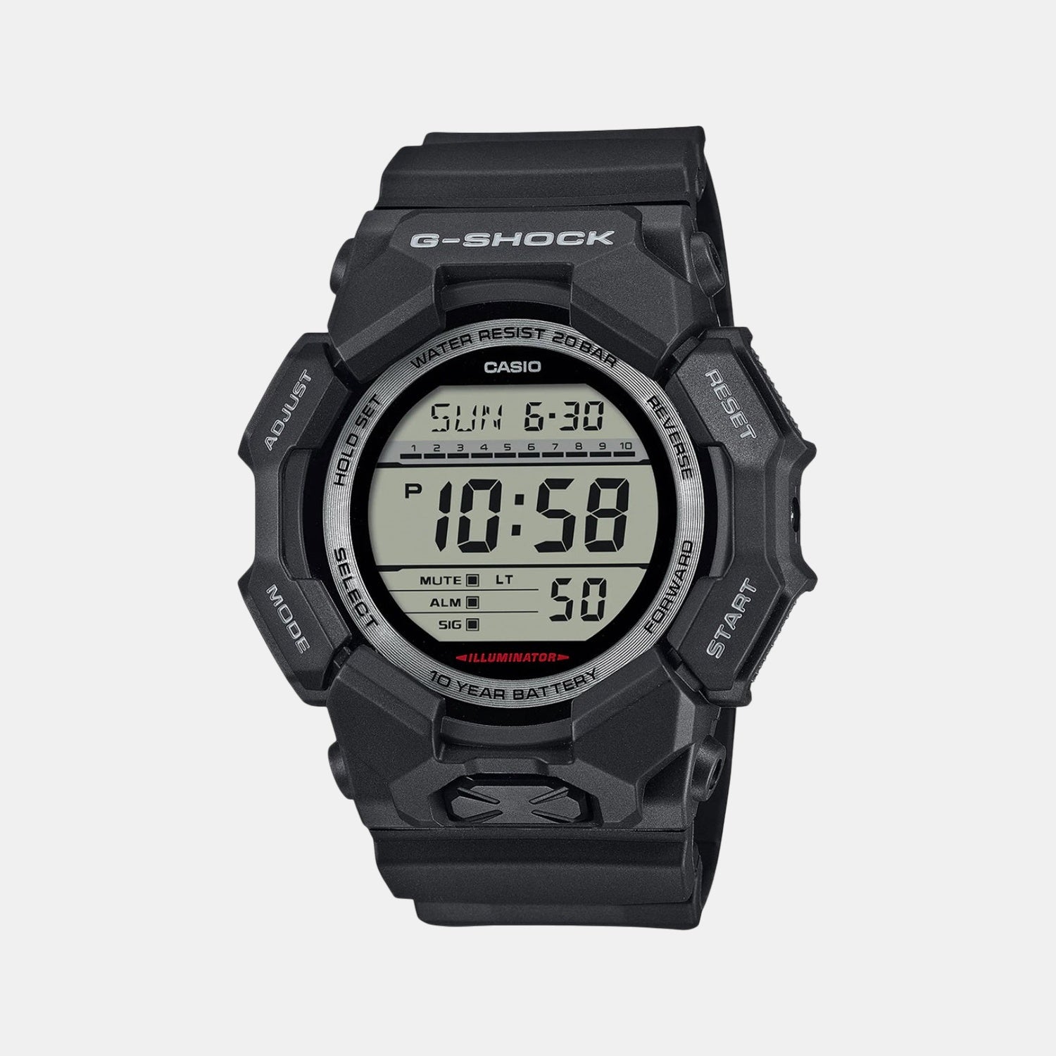 G-Shock Men Quartz Black Dial Digital Resin Watch G1604