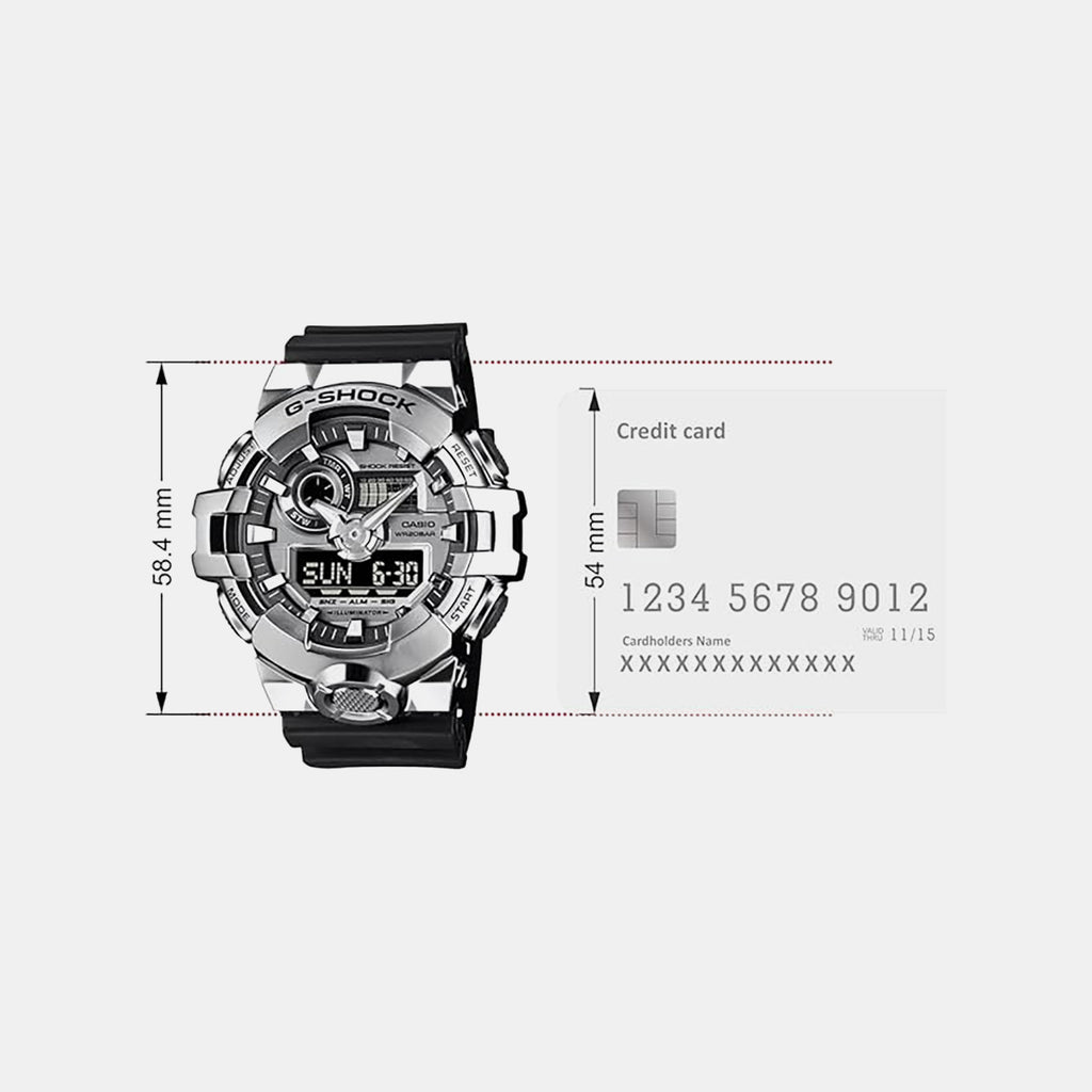 G-Shock Men Quartz Silver Dial Analog-Digital Resin Watch G1607