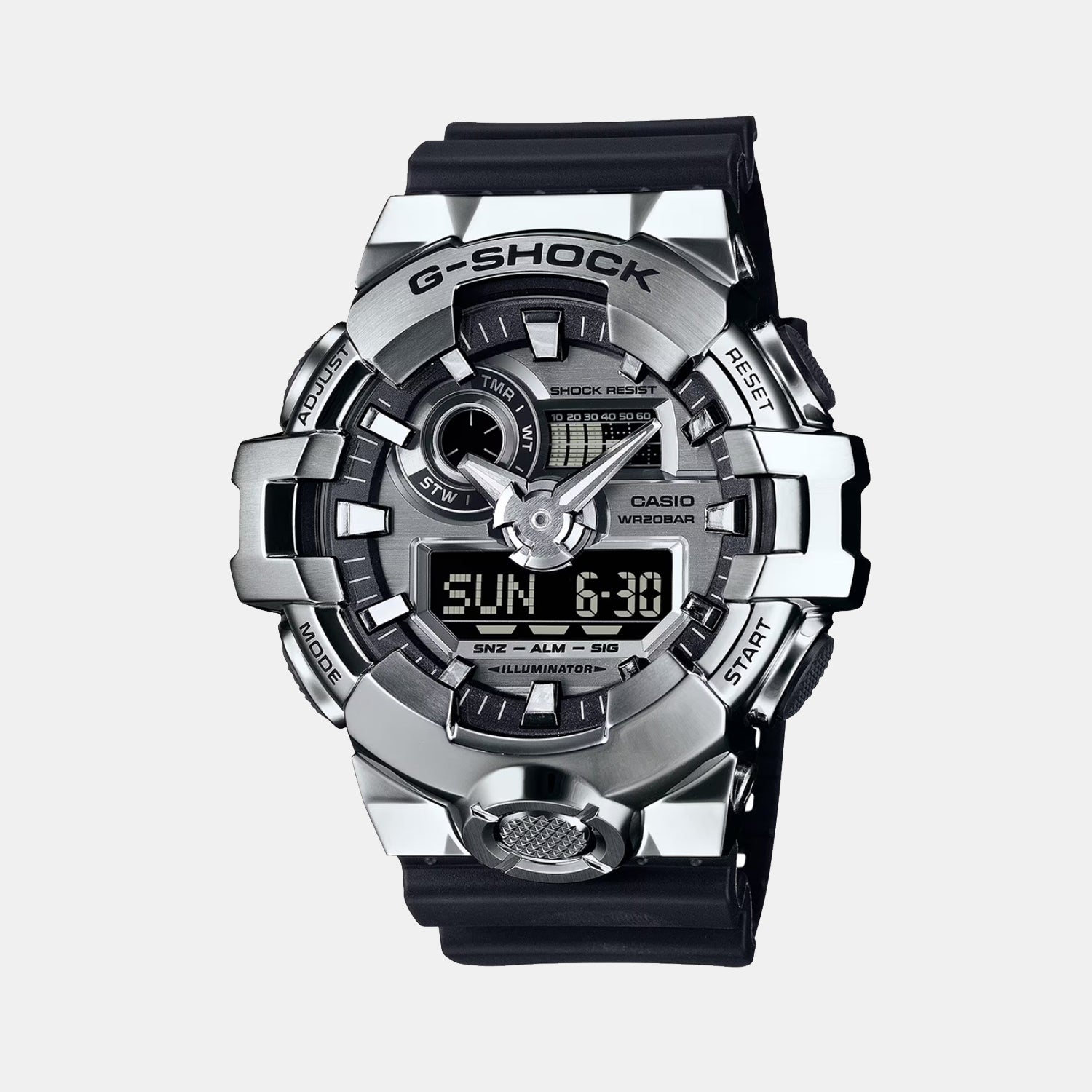 G-Shock Men Quartz Silver Dial Analog-Digital Resin Watch G1607