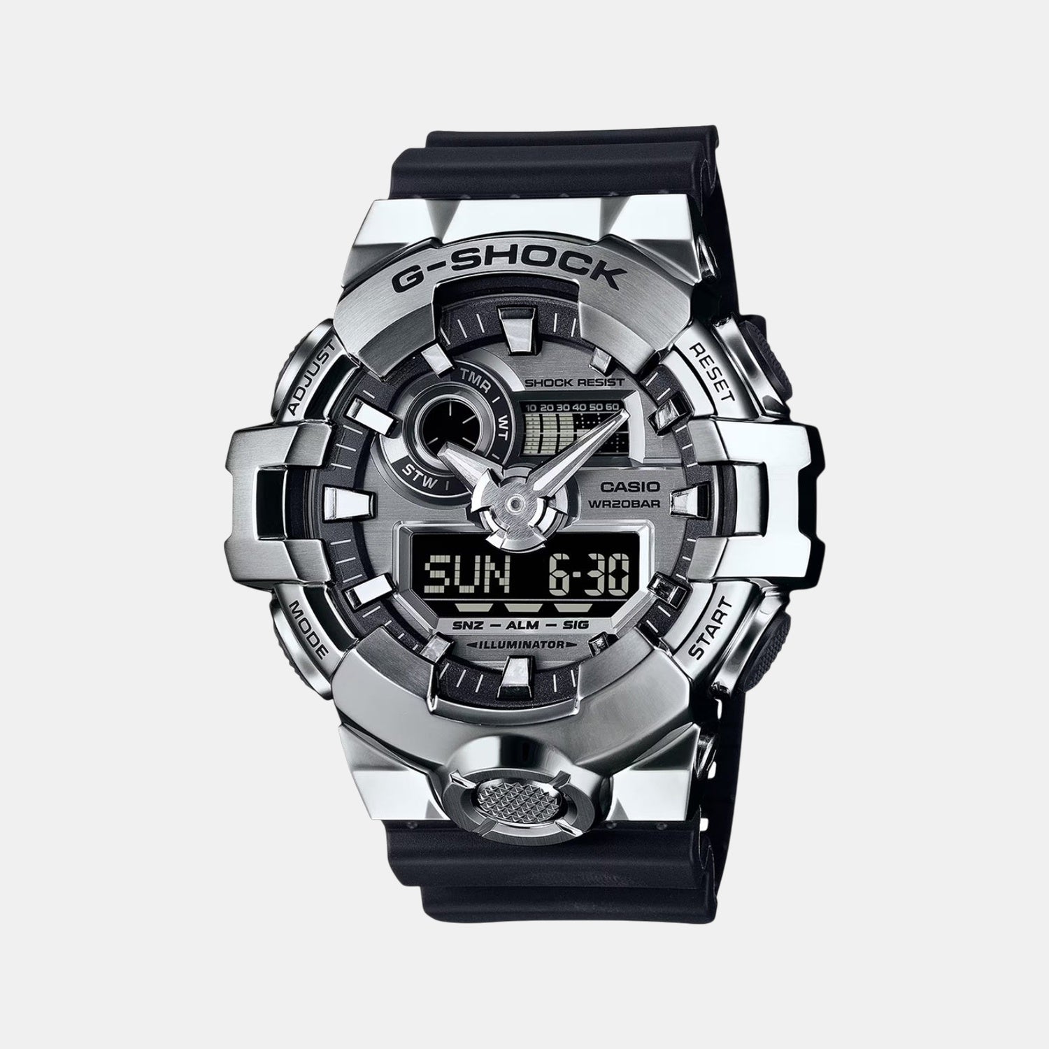 G-Shock Men Quartz Silver Dial Analog-Digital Resin Watch G1607