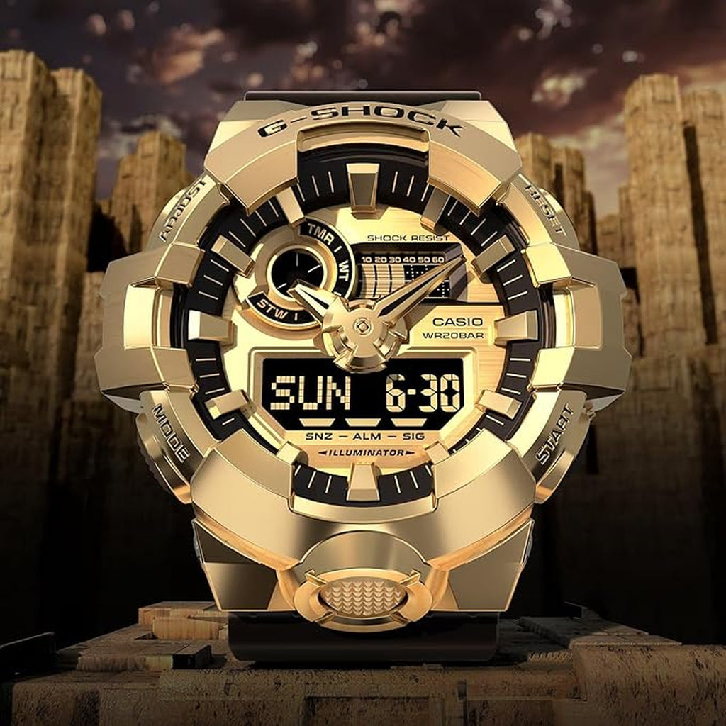 G-Shock Men Quartz Gold Dial Analog-Digital Resin Watch G1608