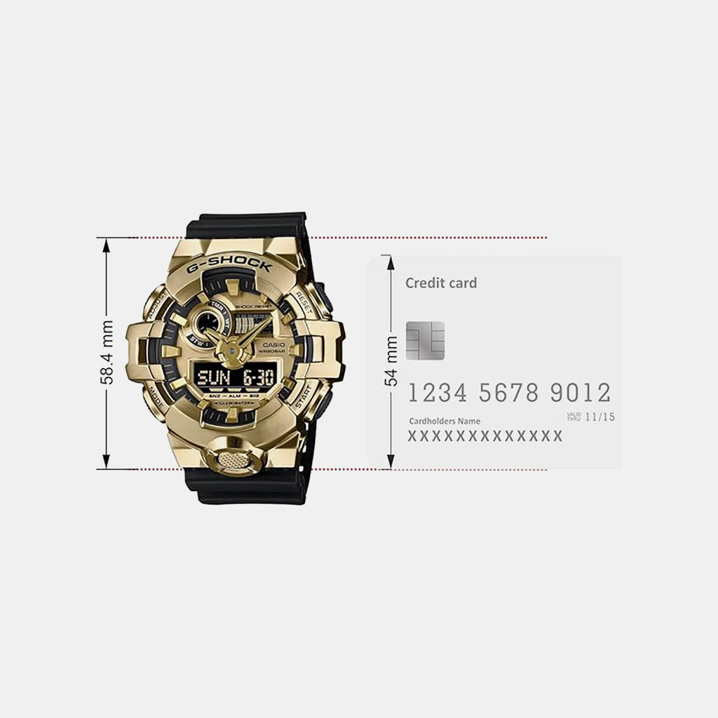 G-Shock Men Quartz Gold Dial Analog-Digital Resin Watch G1608