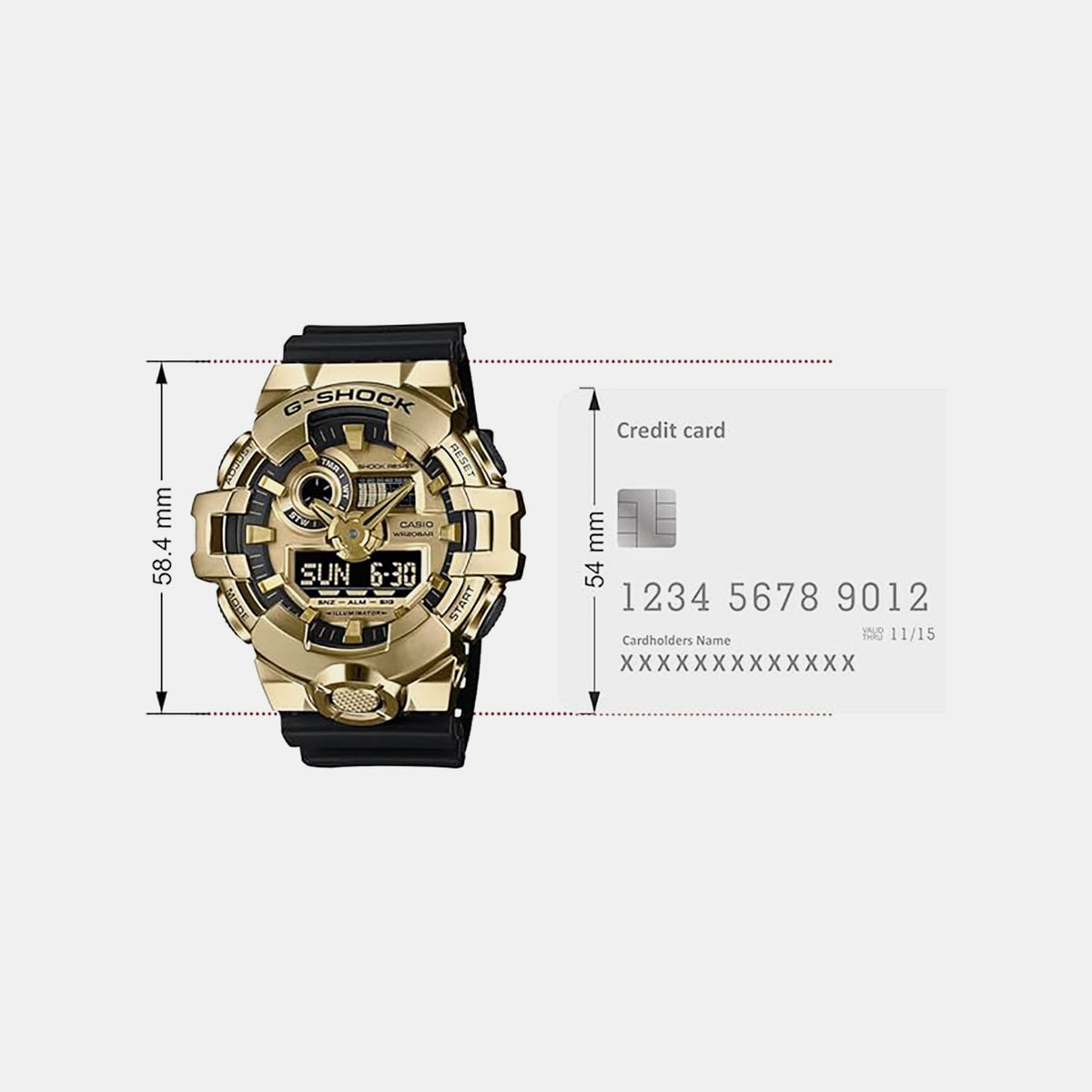G-Shock Men Quartz Gold Dial Analog-Digital Resin Watch G1608