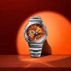 G-Shock Men Quartz Orange Dial Analog-Digital Stainless Steel Watch G1610