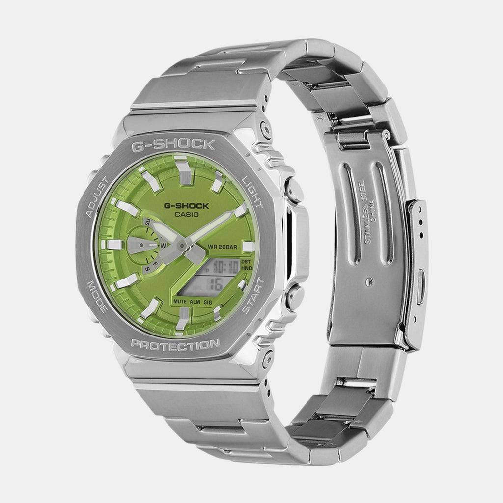 G-Shock Men Quartz Green Dial Analog-Digital Stainless Steel Watch G1611