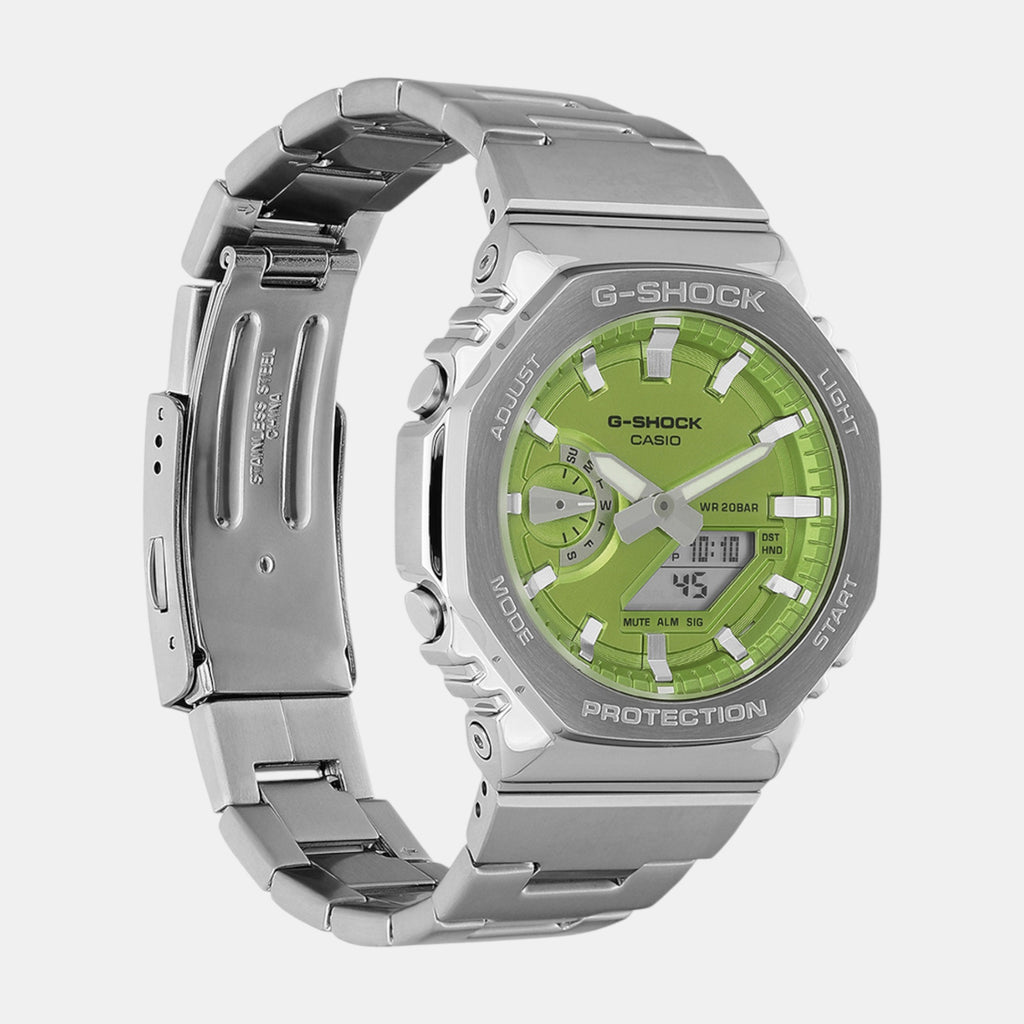 G-Shock Men Quartz Green Dial Analog-Digital Stainless Steel Watch G1611