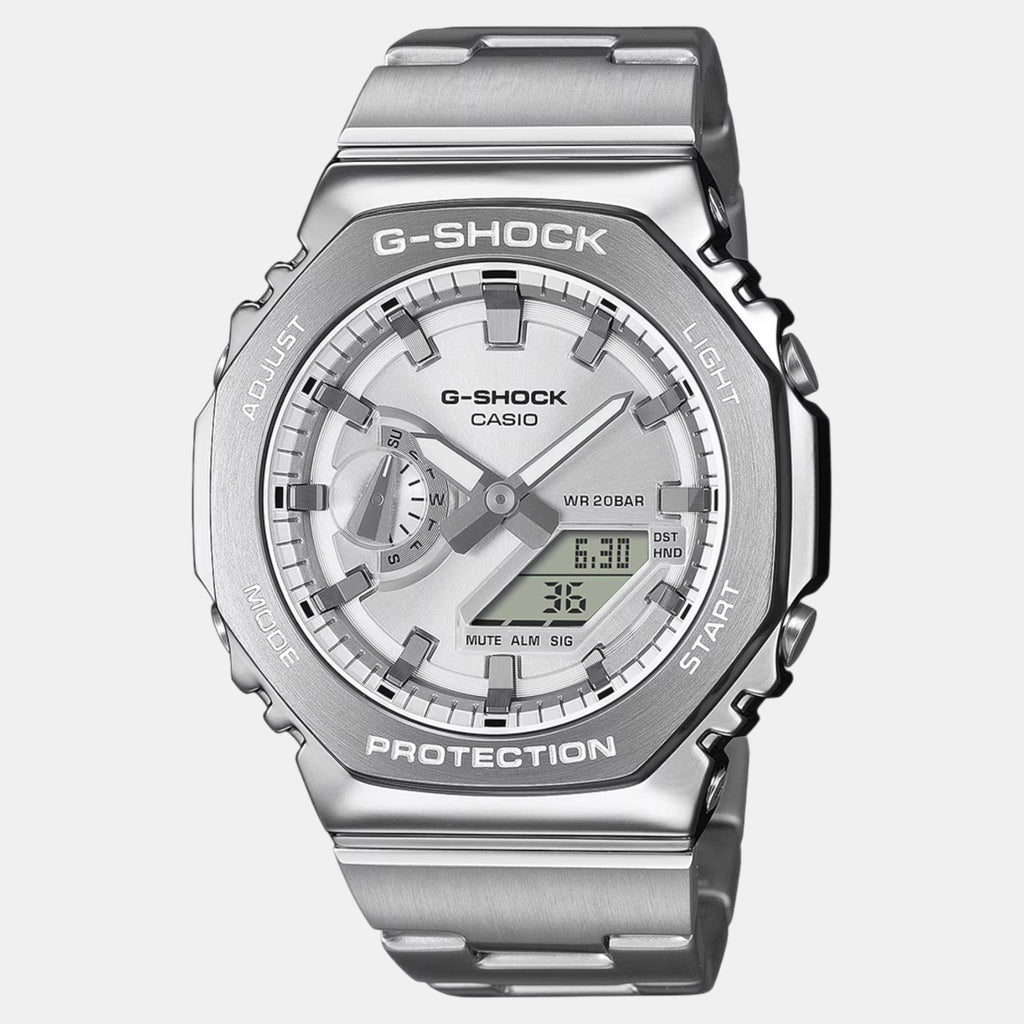 G-Shock Men Quartz Silver Dial Analog-Digital Stainless Steel Watch G1612