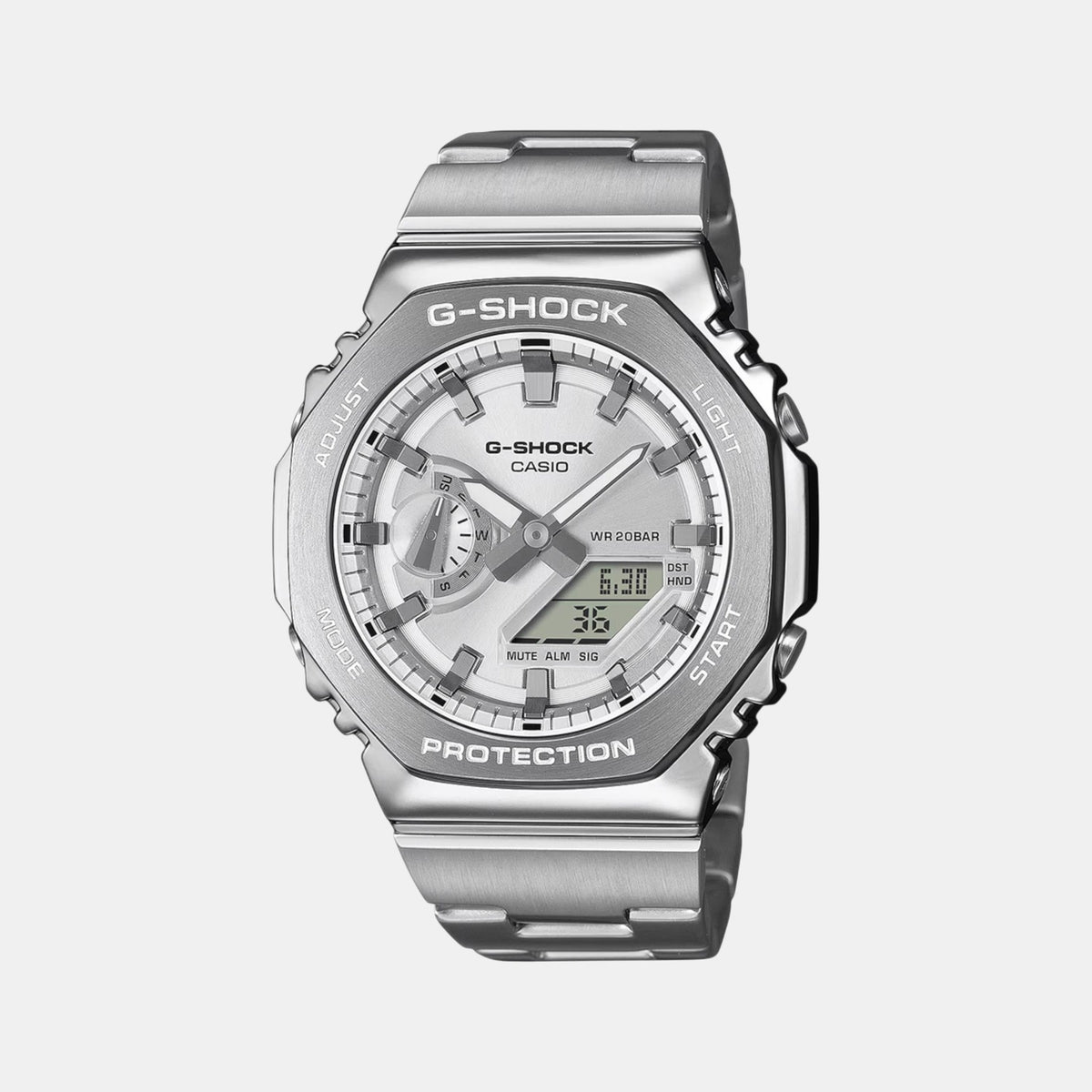 G-Shock Men Quartz Silver Dial Analog-Digital Stainless Steel Watch G1612