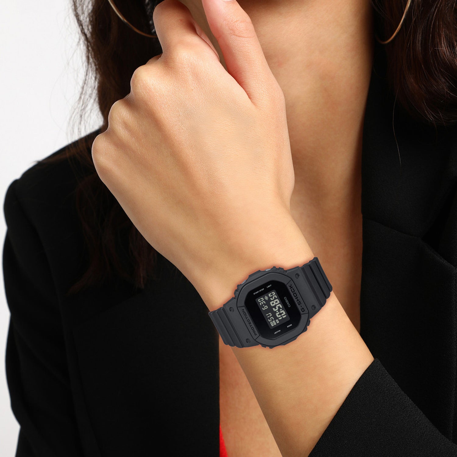 G-Shock Women Quartz Black Dial Digital Resin Watch G1616