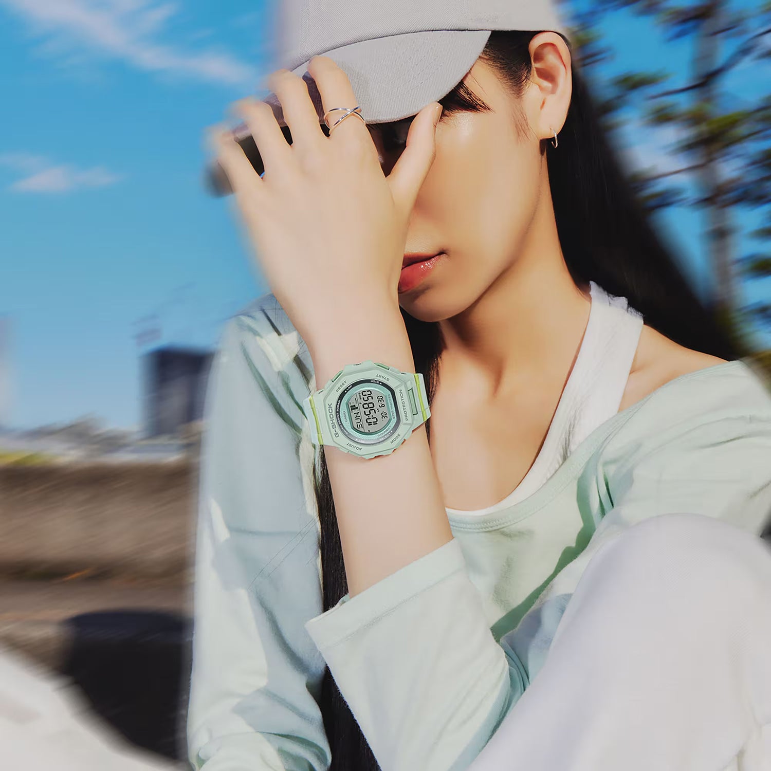G-Shock Women Quartz Green Dial Digital Resin Watch G1618