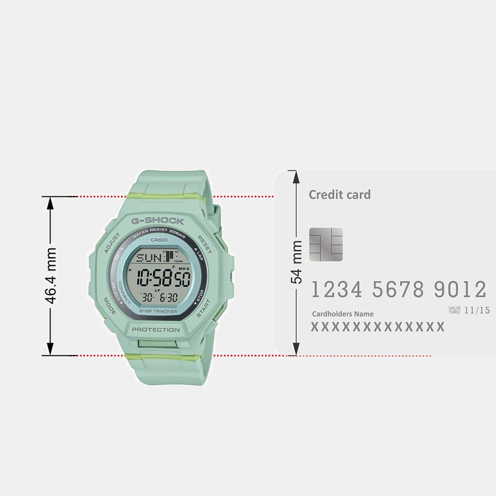 G-Shock Women Quartz Green Dial Digital Resin Watch G1618