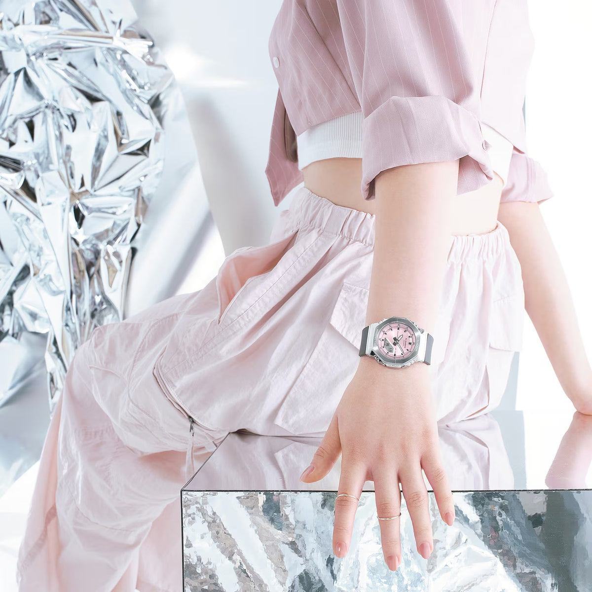 G-Shock Women Quartz Pink Dial Analog-Digital Resin Watch G1626