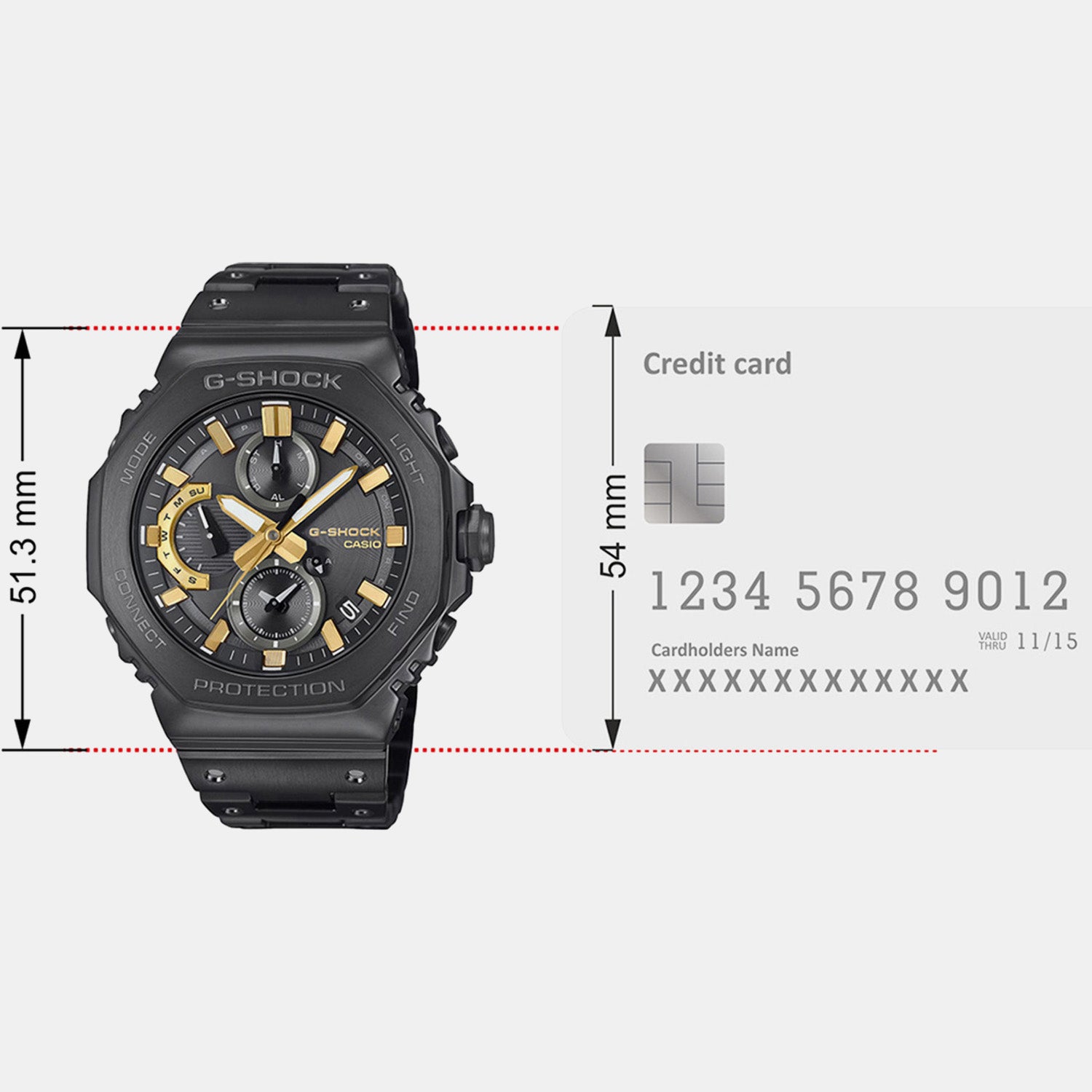 G-Shock Men Quartz Black Dial Chronograph Stainless Steel Watch G1632